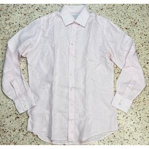 Richard James Mens Saville Row Linen Blend Long Sleeve Dress Shirt Size 16' 41cm